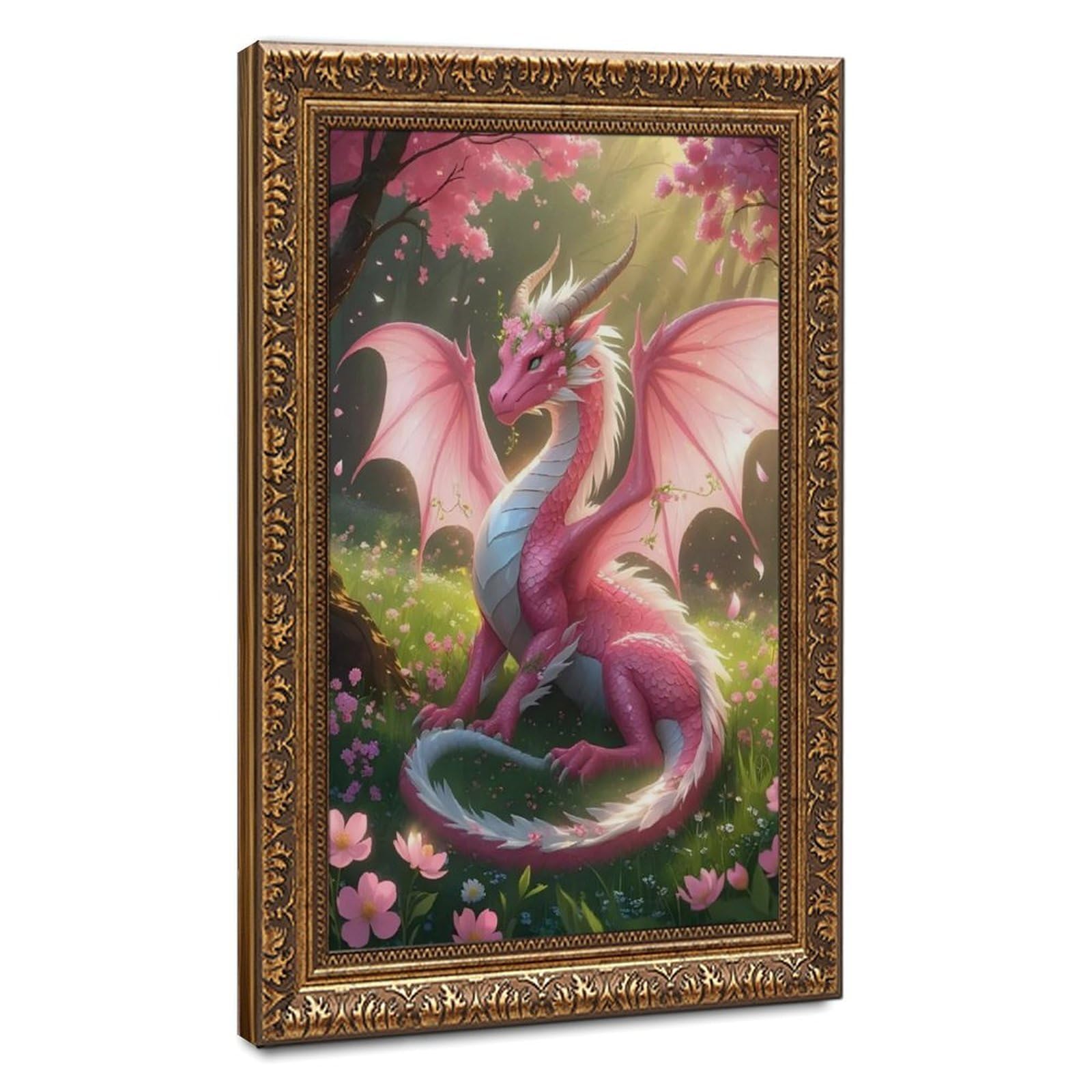 Bareronor Fantasy Dragon Poster Canvas Poster Bedroom Decor Landscape Office Room Decor Gift 20" L X 30" W