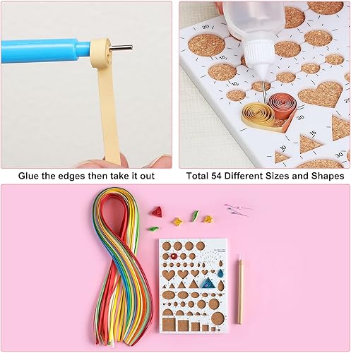 Miniatura 4 de PATIKIL Juego de papel de quilling, kits de papel con 43 colores, 900 tiras de papel (ancho 0.197 pulgadas), 10 herramientas de quilling para