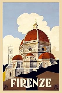 Magnet 1930s Firenze Florence Italy Duomo Vintage Style Italian Travel Magnet Vinyl Magnetic Sheet for Lockers, Cars, Signs, Refrigerator 5"