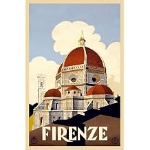 Magnet 1930s Firenze Florence Italy Duomo Vintage Style Italian Travel Magnet Vinyl Magnetic Sheet for Lockers, Cars, Signs, Refrigerator 5"