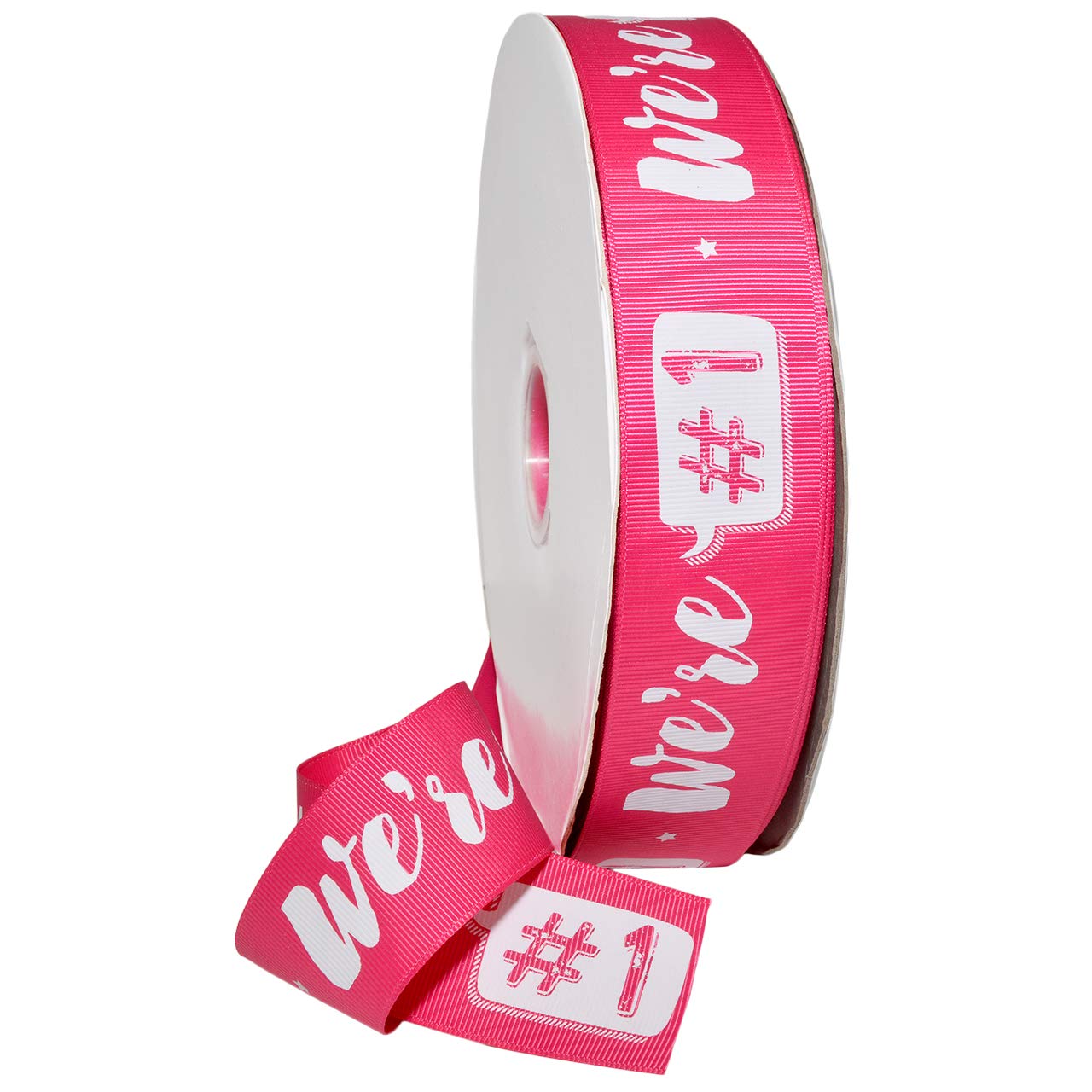 Morex Ribbon 4313 We're #1 - Nastro in poliestere, 1-1/2 pollici da 100 anni, colore: Rosa shocking