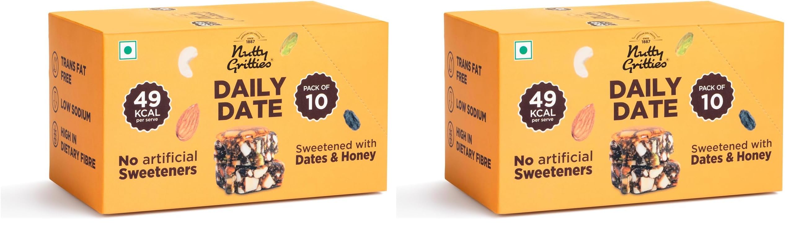 Nutty Gritties Daily Date 120g (12g X Pack of 20) | Dates, Honey, Nuts and Seeds, Healthy Snacks, No Added Sugar-image-5