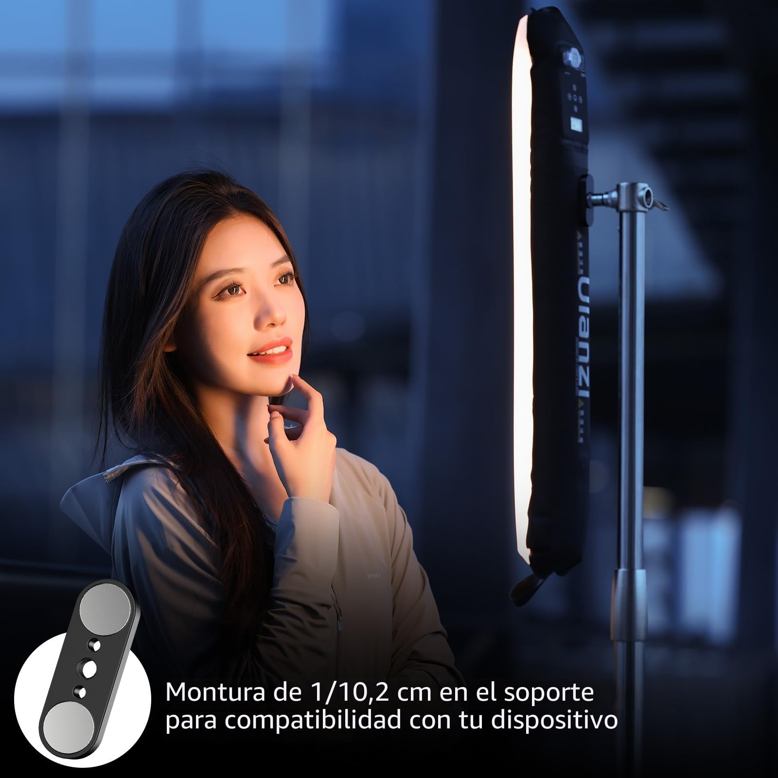ULANZI UA12 Luz de Tubo de Aire Portátil, Tubo de Aire Inflable Bicolor 2700-6500K, Luz de Video LED de Mano 18Wh Batería USB-C Recargable, Tubo Led Inflable Impermeable para Fotografía o Camping
