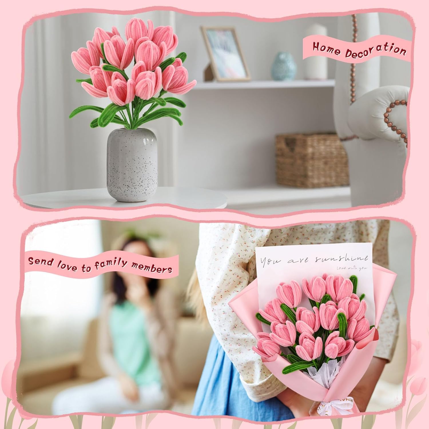 Craft Flower Pipe Cleaners - DIY Flower Making Kit -6 Craft Flower Pipe Cleaners - DIY Flower Making Kit -6