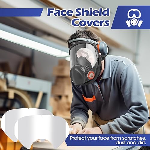 Miniatura 5 de 40 paquetes de cubiertas de lentes desprendibles compatibles con 3M 6885, 6000, 6700, 6800, 6900 Serie de mascarillas respiratorias, cubierta