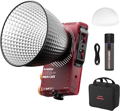 Ambitful Q100Lite 100W Portable LED Video Light for Vlog | Bi-Colour 2700K-6500K, App Control, Includes Reflector, Diffuser & Carry Bag, Ideal for YouTube & Photography