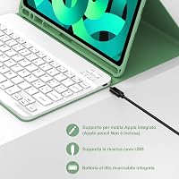 JADEMALL iPad Air 5/4 10.9" Mágneses Billentyűzetes Tok Világoszöld QWERTY 5