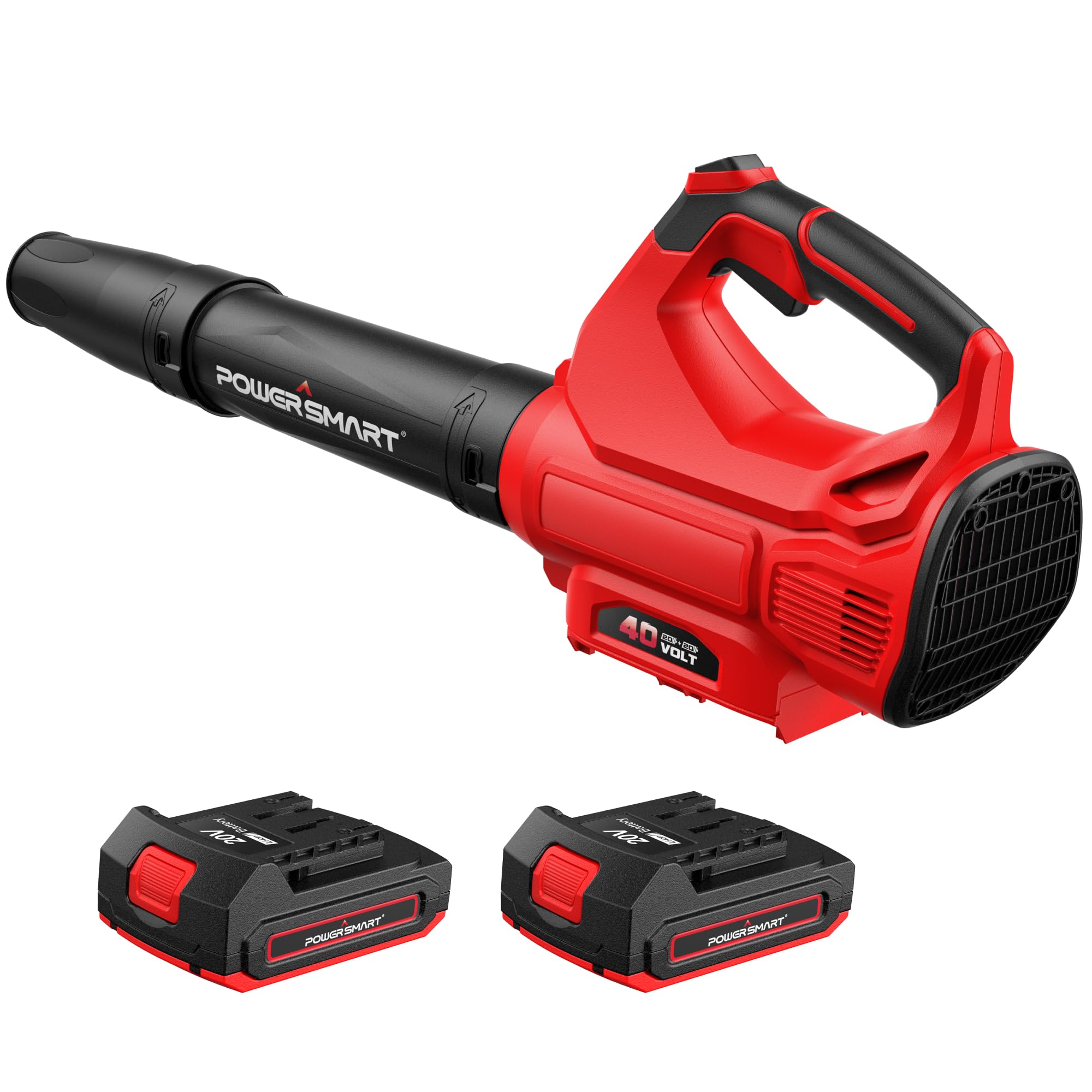 PowerSmart Leaf Blower Cordless 40V, 650CFM 160MPH Performance with 2PCS 2.0Ah Batteries & Chargers, for Quick & Easy Lawn Care, Yard, Sidewalk