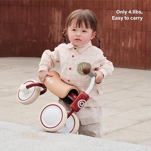 Miniatura 11 de kidpop Bee Baby - Bicicleta de equilibrio para niños de 1 año, juguetes de paseo para primer cumpleaños, primera bicicleta (blanco)