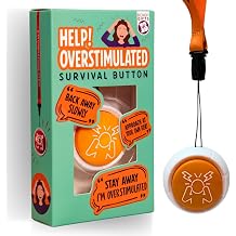 Boxer Gifts Overstimulated Novelty Survival Button - Joke Gifts for Women Colleagues and Mums - Funny Work Secret Santa