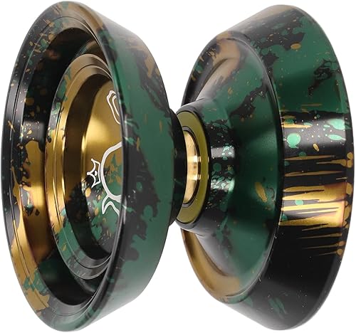 Miniatura 2 de VGEBY YoYo - Bola de aleación de aluminio que no responde con guante, 3 cuerdas para adultos y niños (oro negro) Yoyo Yo Yo