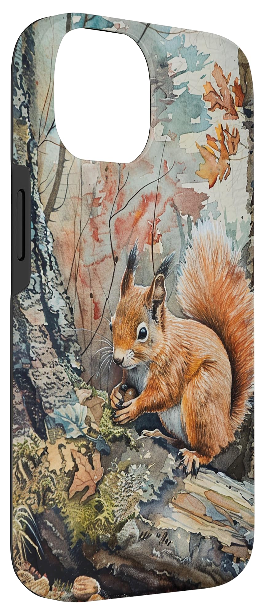 Red Squirrel in a Wood Case for iPhone 14, brown - Image 3