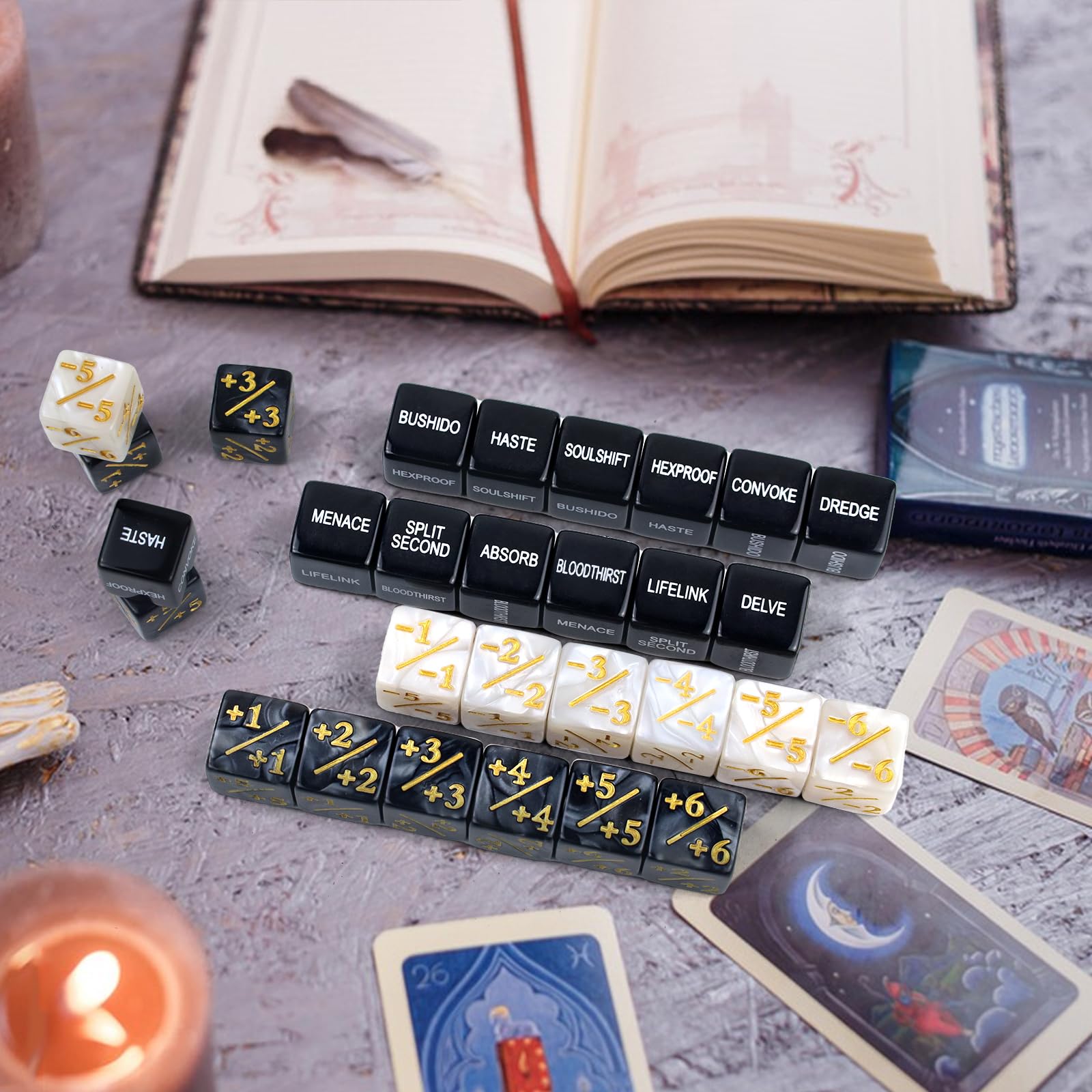 Amazon.co.jp: MTG能力キーワードカウンターダイス48個、MTGダイス