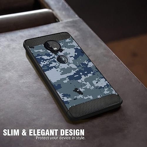 Miniatura 22 de CasesonDeck Funda ajustada compatible con Motorola Moto E5 Plus/Moto E5 Supra, fibra de carbono, protección contra golpes y caídas, TPU flexible