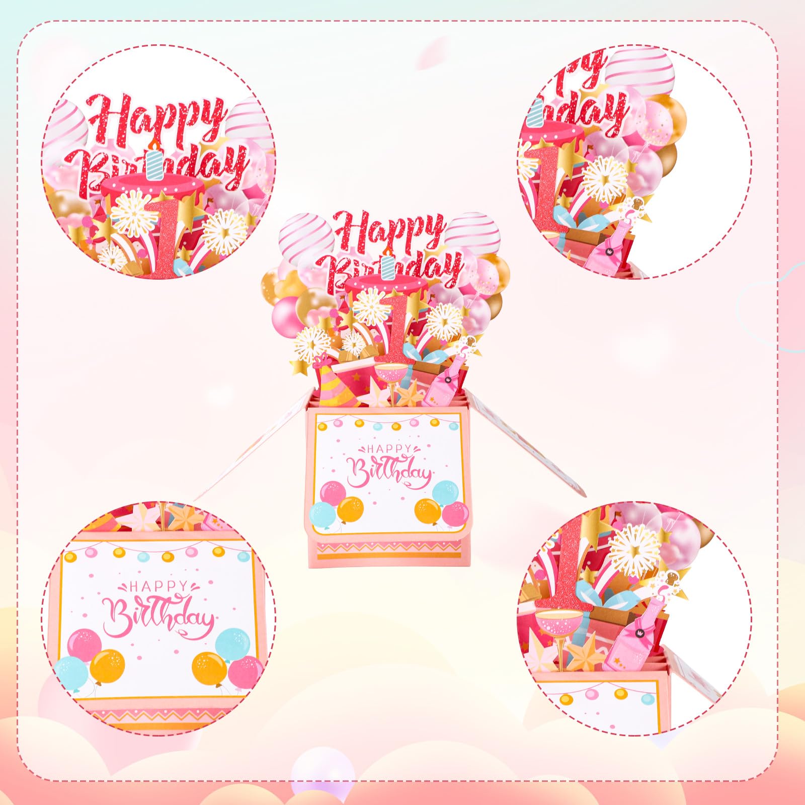DORART Biglietto di Compleanno, Biglietto di Compleanno Pop-Up 3D, Biglietto Giostra con Musica