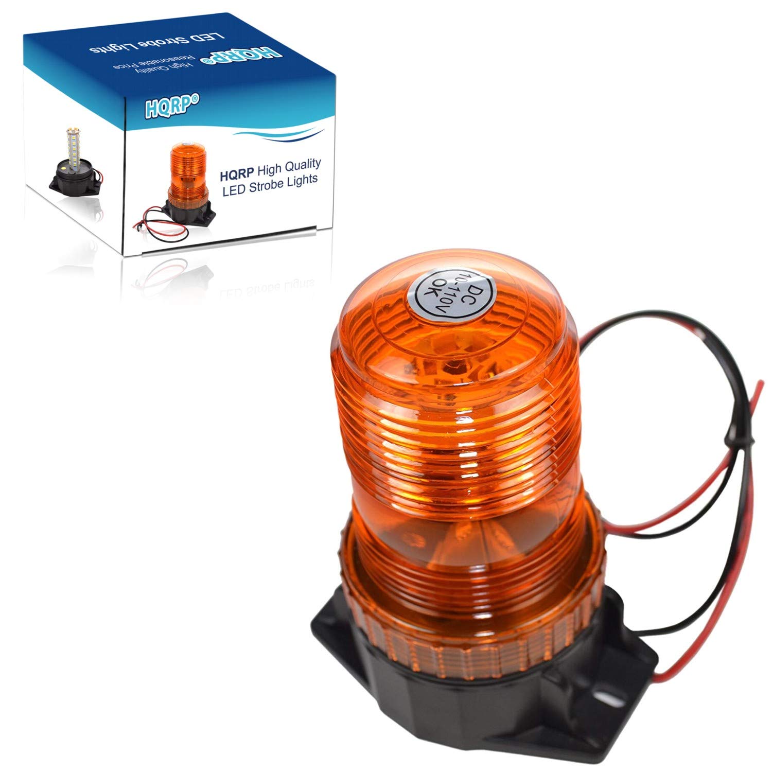 HQRP 12-110V 30-LED Mini Beacon Amber Strobe Emergency Hazard Safety Warning Light