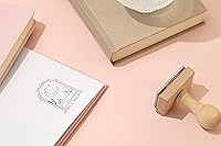 Vista 4 de Stamp by Me de la biblioteca de sello de libro en relieve libro floral redondo grabado de goma personalizado sello de maestro