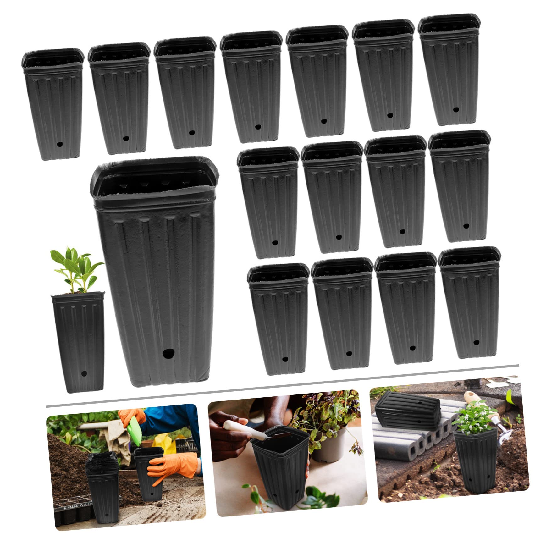 Macetas Exterior Grandes de PP para Plantación Protección de Raíces, 30 Vasos Nutritivos Multiusos Ideales para Cultivo de Plantas y Plántulas