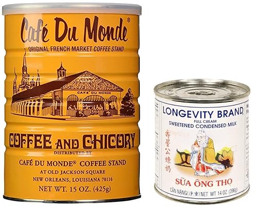 Cafe Du Monde café y leche condensada marca Longevity (paquete de 2)