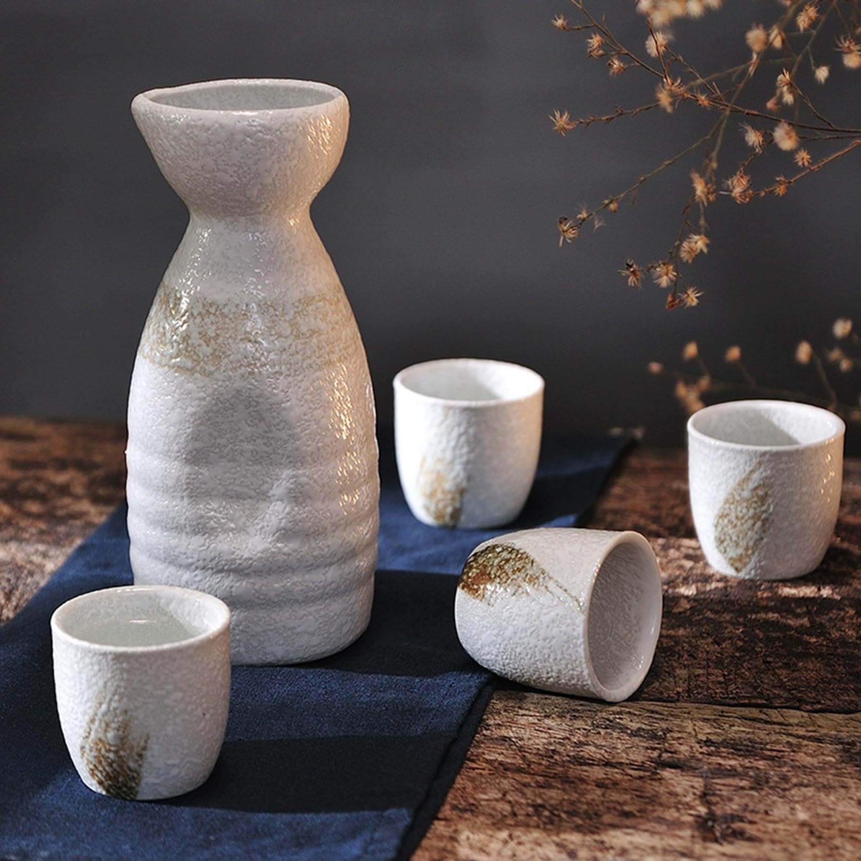 Amazon.co.jp: 徳利セット 酒器セット お猪口セット 5点セット 陶瓷 