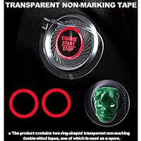 Vista 5 de Cubierta de botón de encendido del coche, anillo decorativo de accesorios antiarañazos para interruptor de encendido General Motors (Hulk Verde)