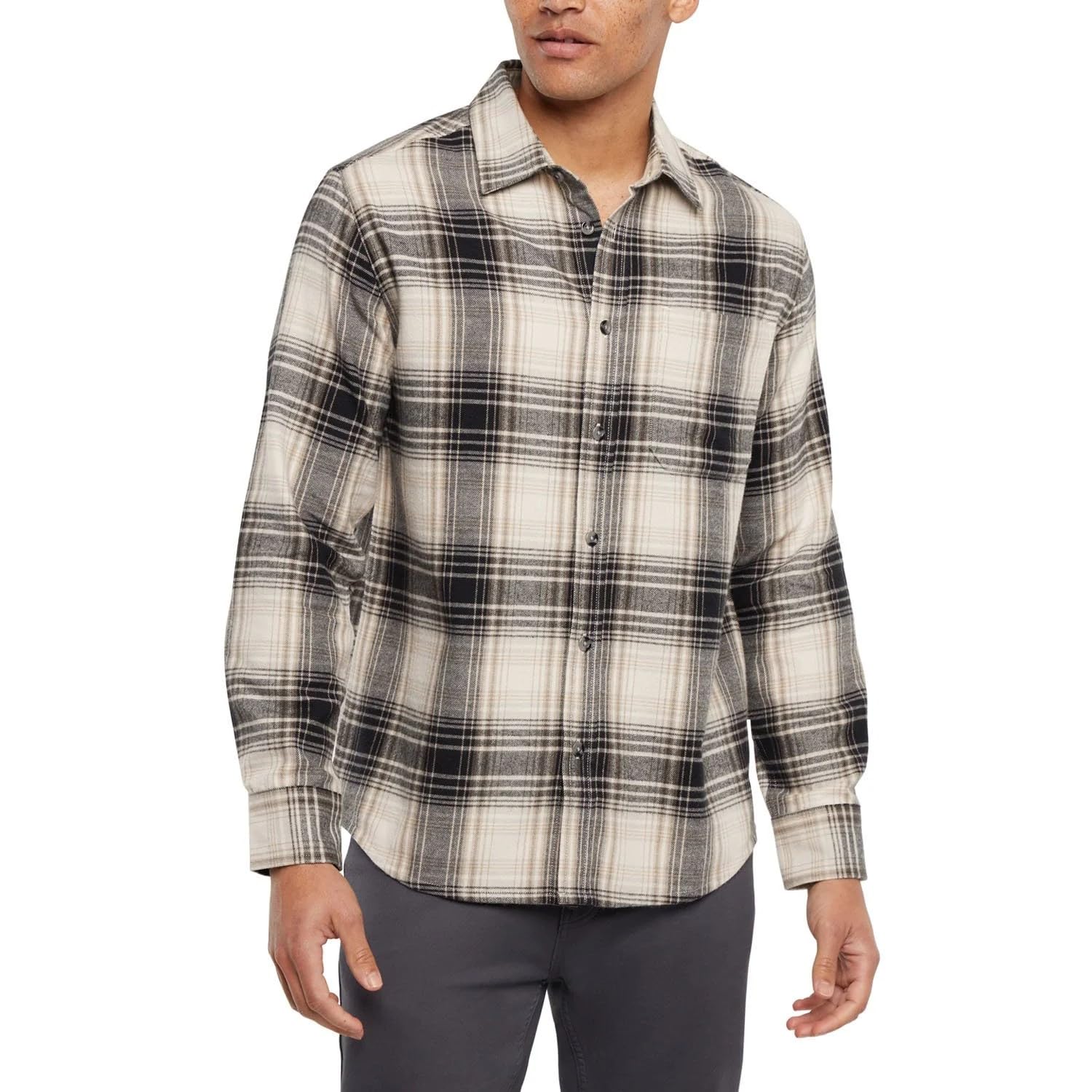 Eddie Bauer Men's Cream ’S Classic Flannel Shirt, 3XL