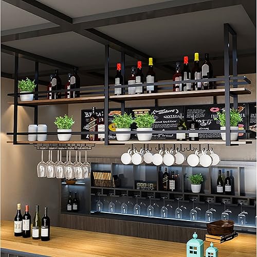 Miniatura 3 de Estante industrial de montaje en techo, estante de techo, estante para vino, estantería colgante para colgar en el techo, estantes flotantes