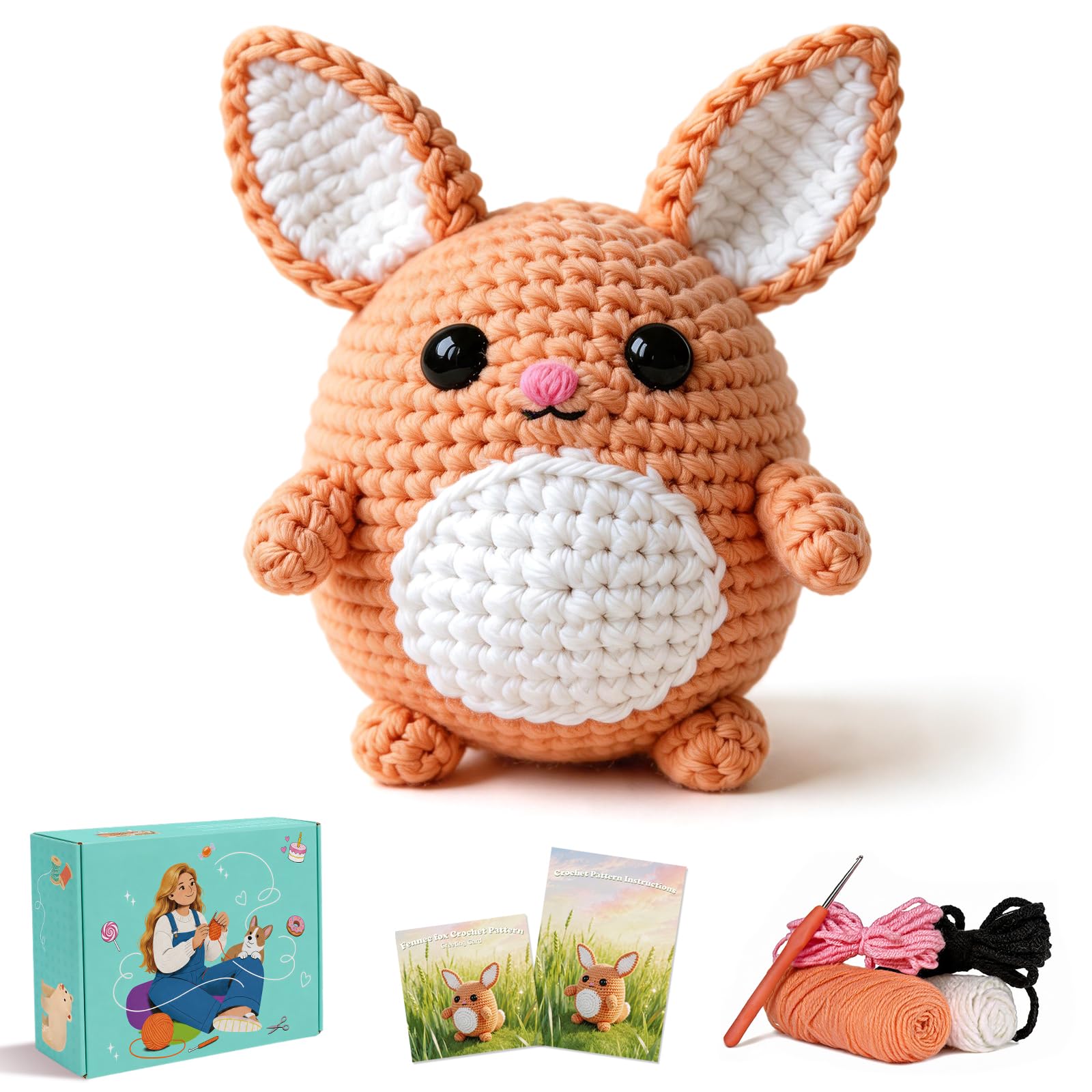 Learn to Crochet: Fox Amigurumi Kit for Beginners -1