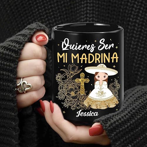 Miniatura 4 de WHIDOBE Juego de tazas de propuesta de padrinos personalizados, Juego de tazas de Padrino De Bautizo personalizado, Bautizo Recuerdos Juego De 2