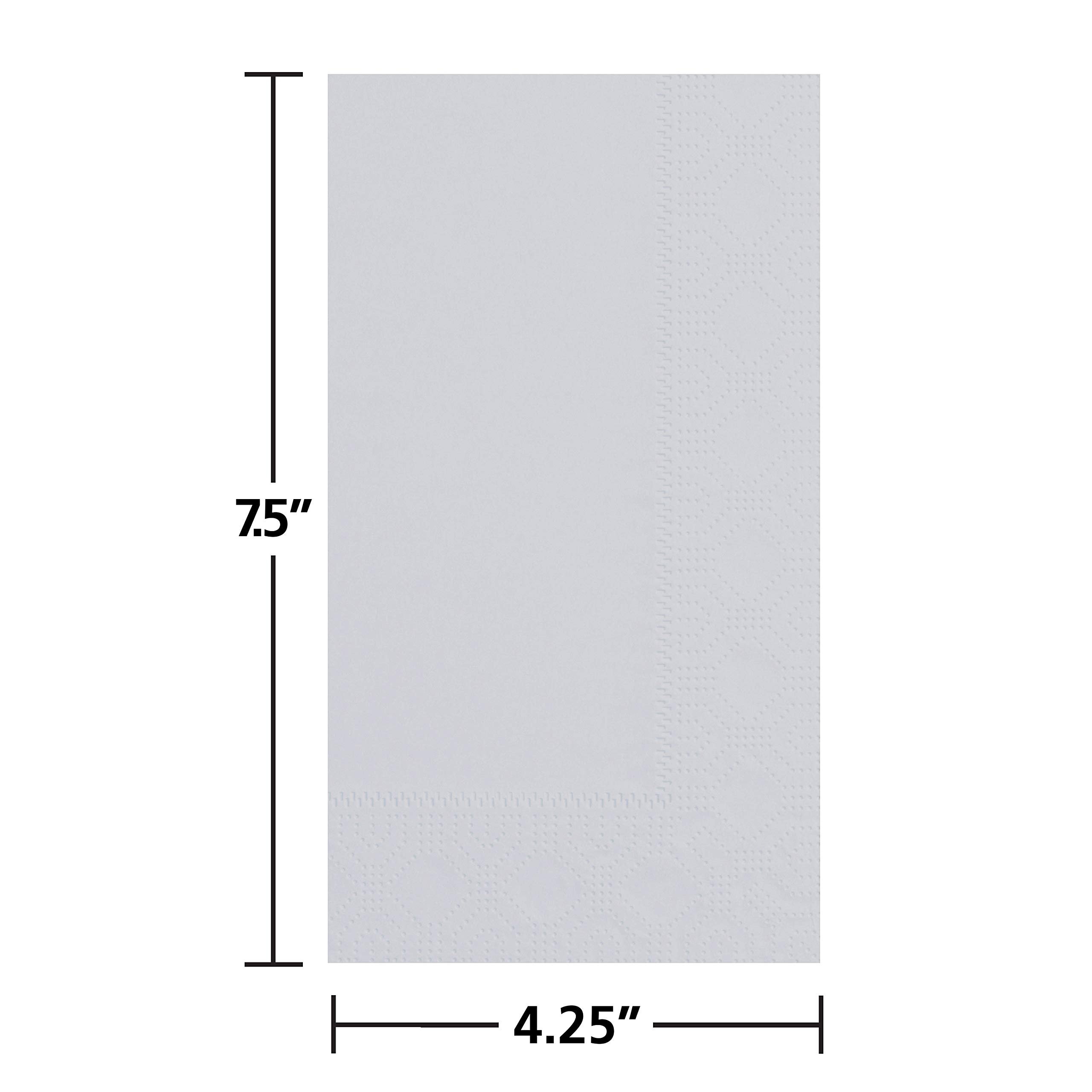 Hoffmaster 180518 servilletas de papel, diseño de patrón en relieve, 2 capas, pliegue 1/8, 17 cm de largo x 15 "Ancho, Paloma gris (8 paquetes de 125)