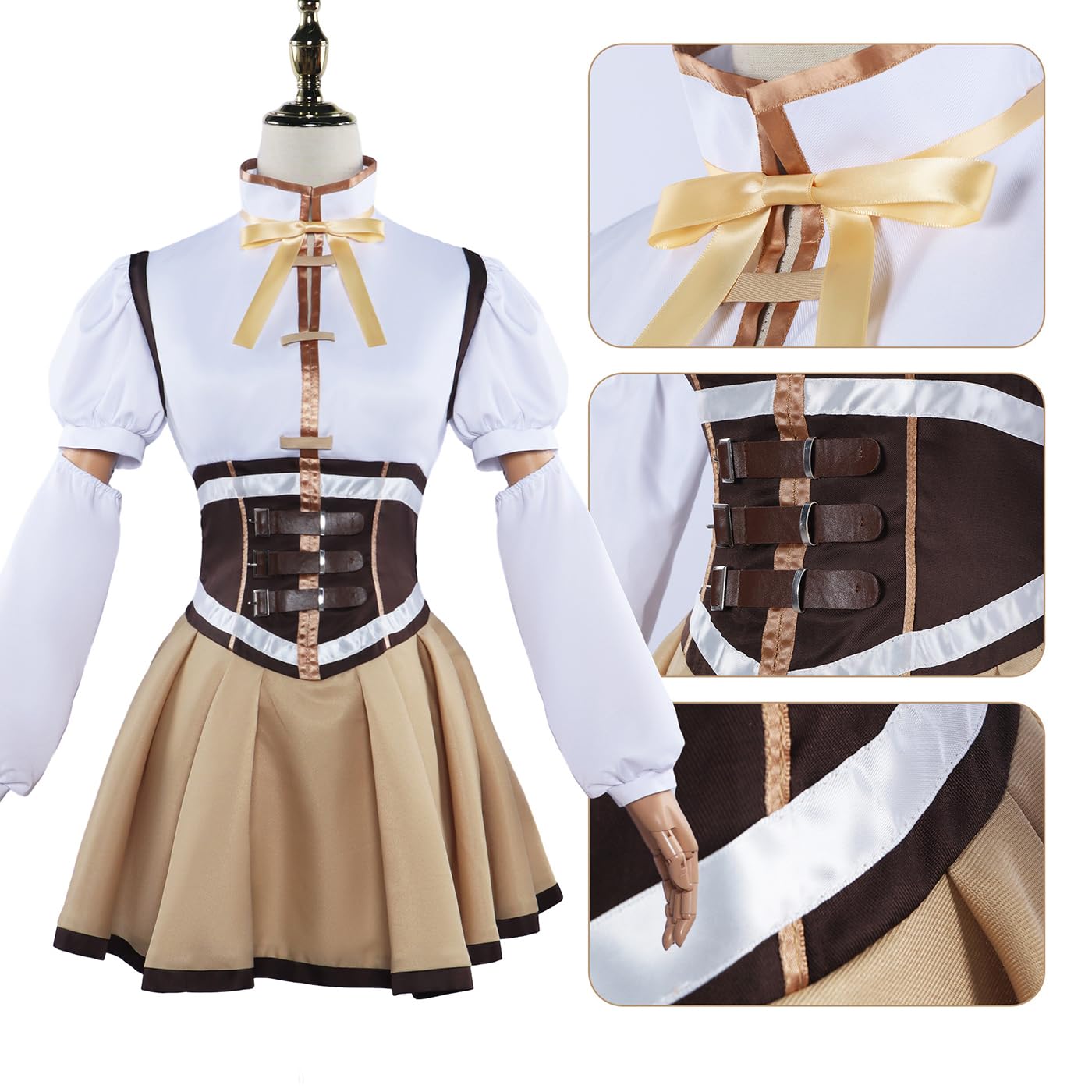 Tomoe Mami Cosplay Costume Completo con Parrucca Anime Puella Magi Madoka Magica Cosplay Costume Mami Uniforme Natale Halloween Carnevale Party Stage Performance Adulto