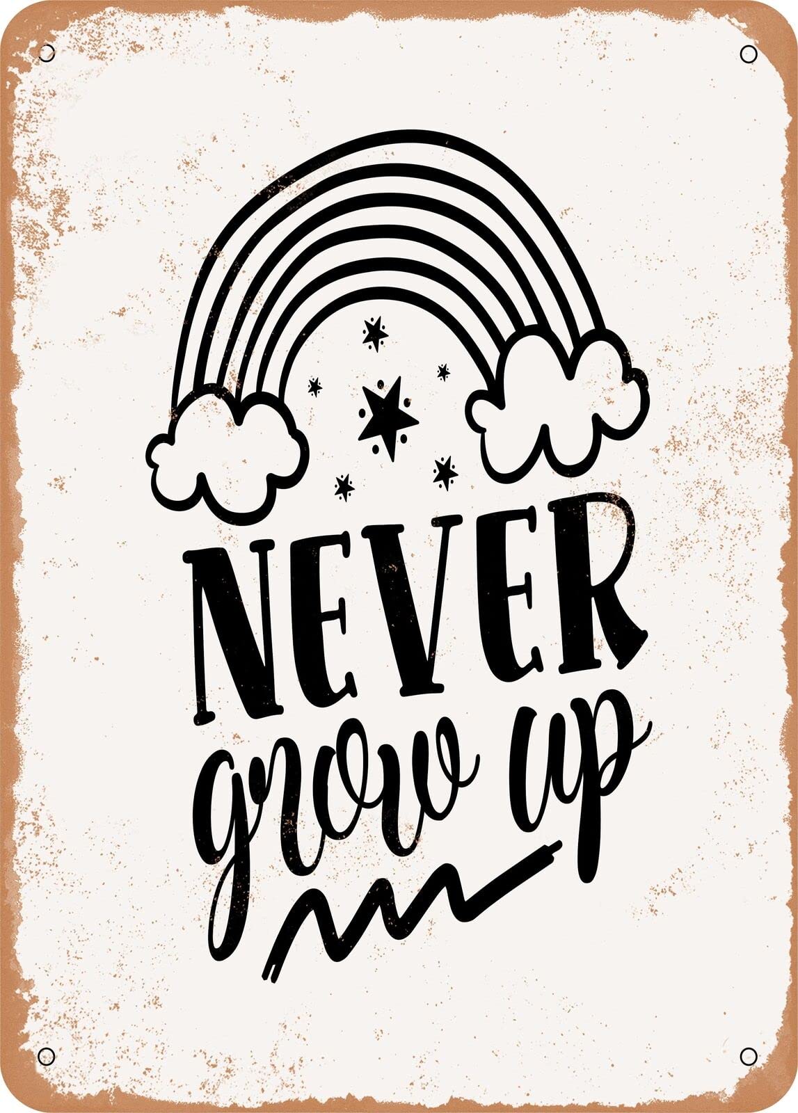 Targa In Metallo 20x30 Cm Con Scritta Ispirazionale 'Grow Through What You Go Thour' | Decorazione Parete Vintage Effetto Ruggine, Regalo Per Ufficio O Casa