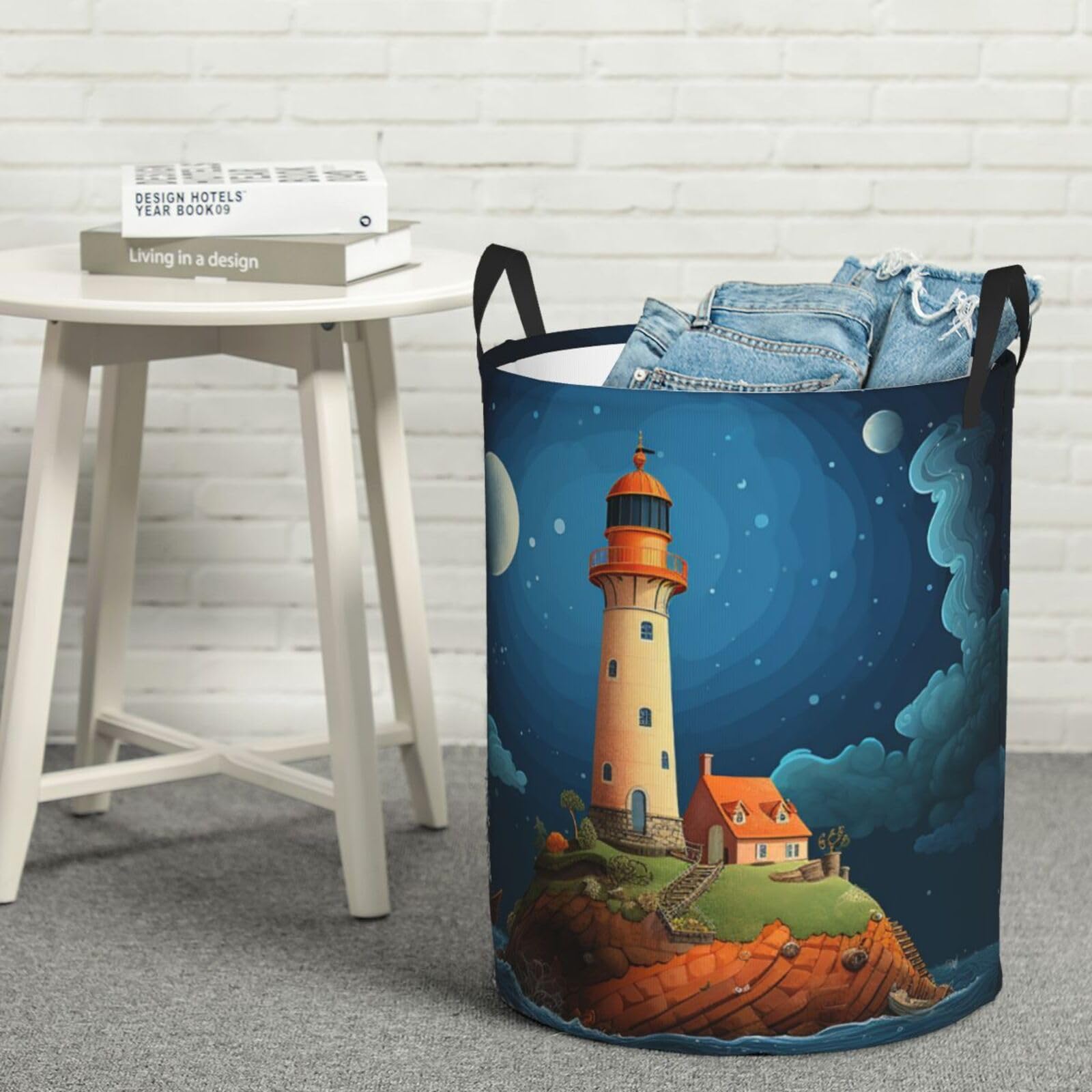 Panier à linge baleine et phare taille M pliable et autoportant