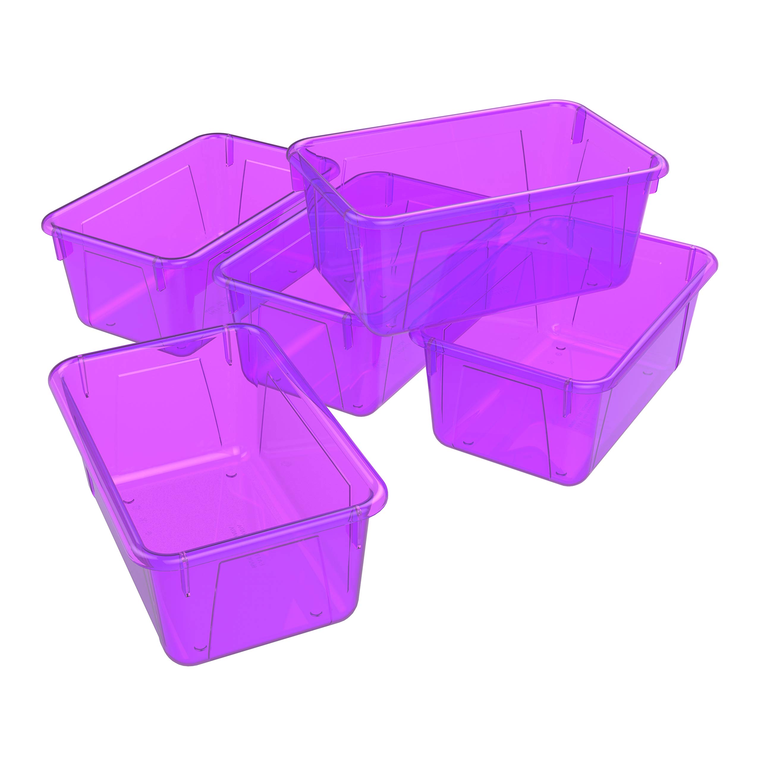 Storex Small Cubby Bin, 12.2 x 7.8 x 5.1 Inches, 5-Pack, Candy Violet (62478U05C)