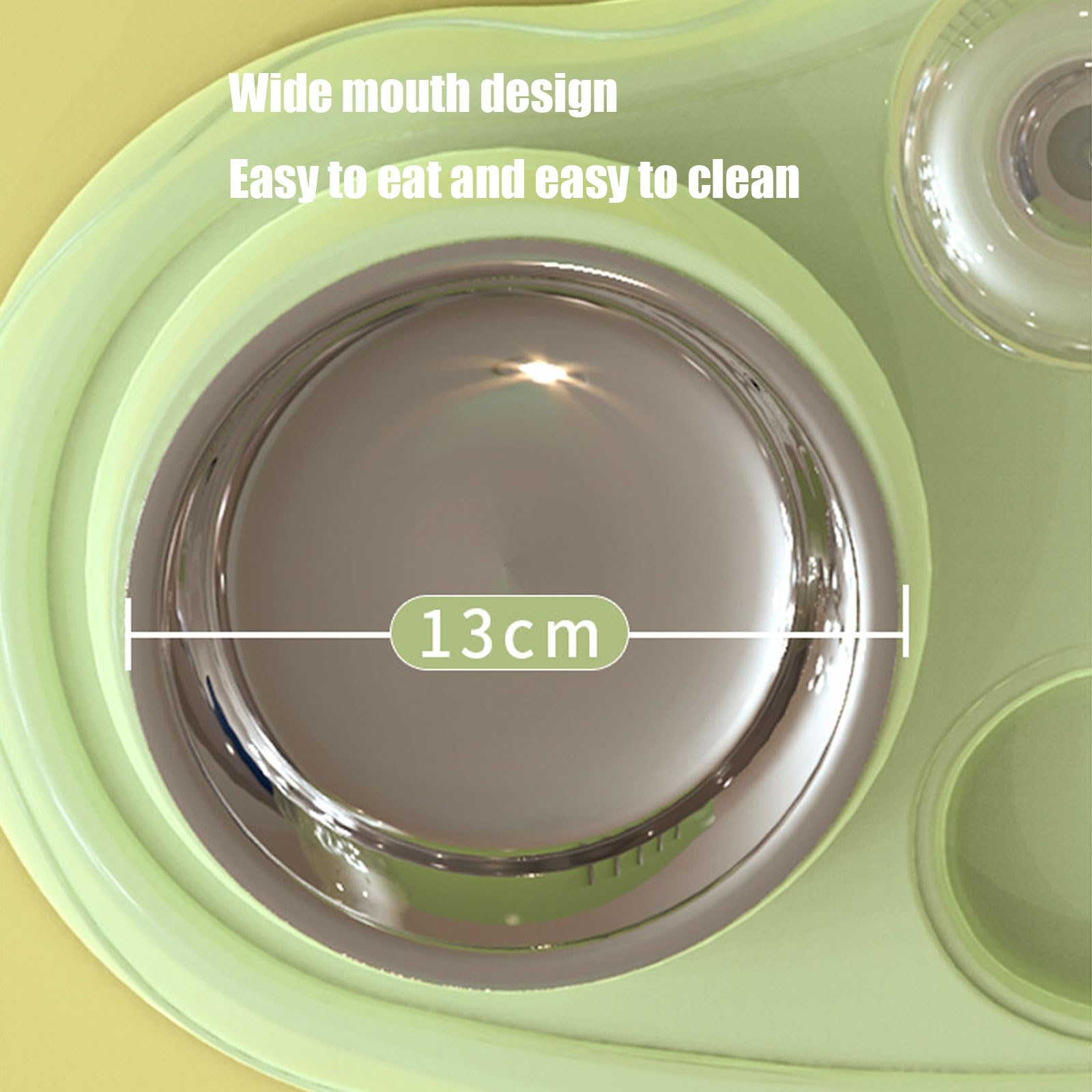 comedero para Mascotas, Cuenco for Gatos con Soporte de Acero Inoxidable for Comida y Agua, Cuencos for Perros, Cuenco Doble for pequeños(Green)