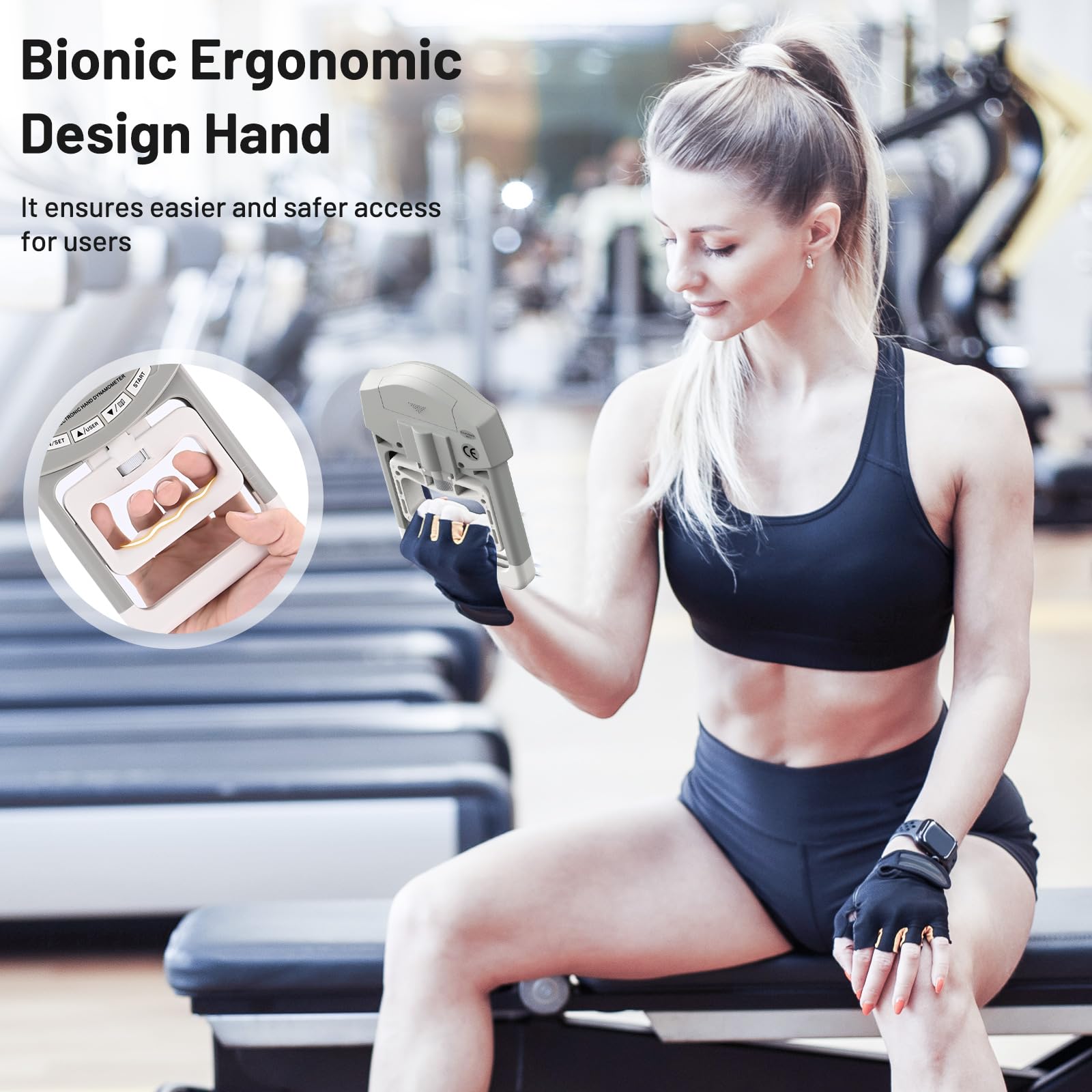 Dinamometro Elettronico a Mano, 90 kg, Portata di Capacità 200 kg, con 19 Set di Dischi Individuali