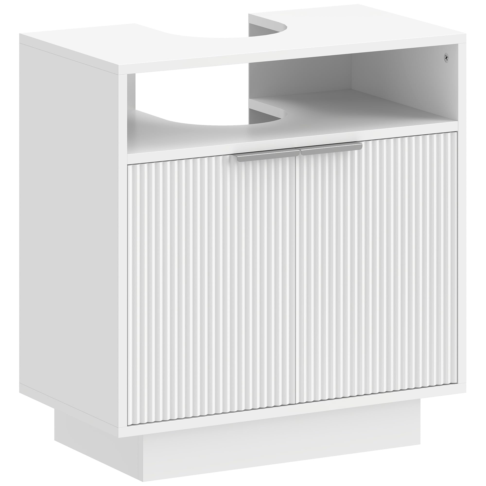 HOMCOM Meuble sous Lavabo avec Fermeture Douce 60x33x63cm Blanc