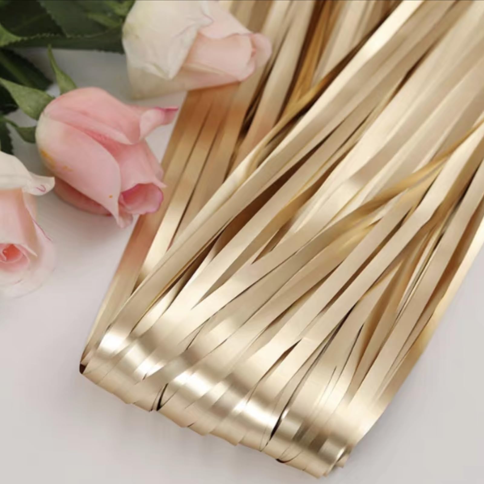 Lot de 2 rideaux à franges pailletées pour décorations de Noël, fête, mariage et anniversaire Champagne doré 1 x 2 m