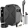 Wall Mounted Pressure Washer - 5000 PSI, 3.6 GPM Electric Power Washer with 100FT Retractable Hose, 5-Stage Adjustable Pressure, Foam Cannon & 5 Nozzles for Car, Lane, Patio Cleaning, Dark