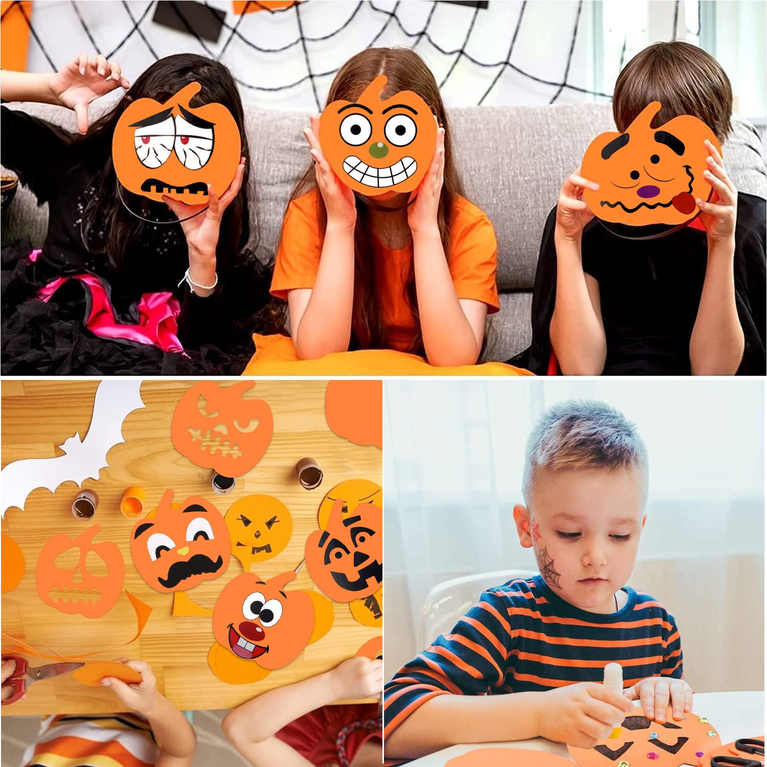 Trukafie Set Fai Da Te Zucca Halloween 24 Pezzi – Kit Creativo Per Bambini Con Schiuma, Adesivi E Pennarelli
