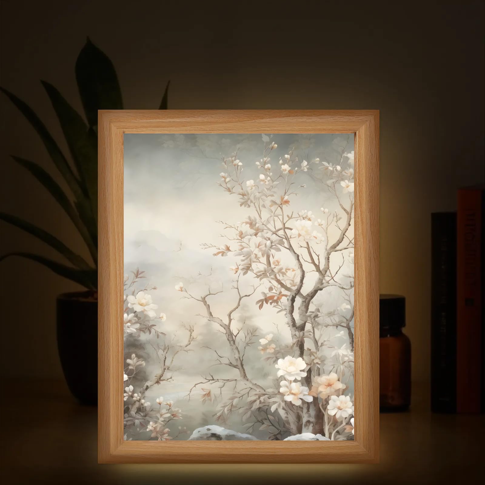 Light Up Painting, Tree of Life Wall Art Picture Light Abstract Tree Light Up Desktop Art Frame, 10 Brightness, USB Powered, 3 Lighting Modes, Anxiety Relief Decor Gift for Bedroom Home