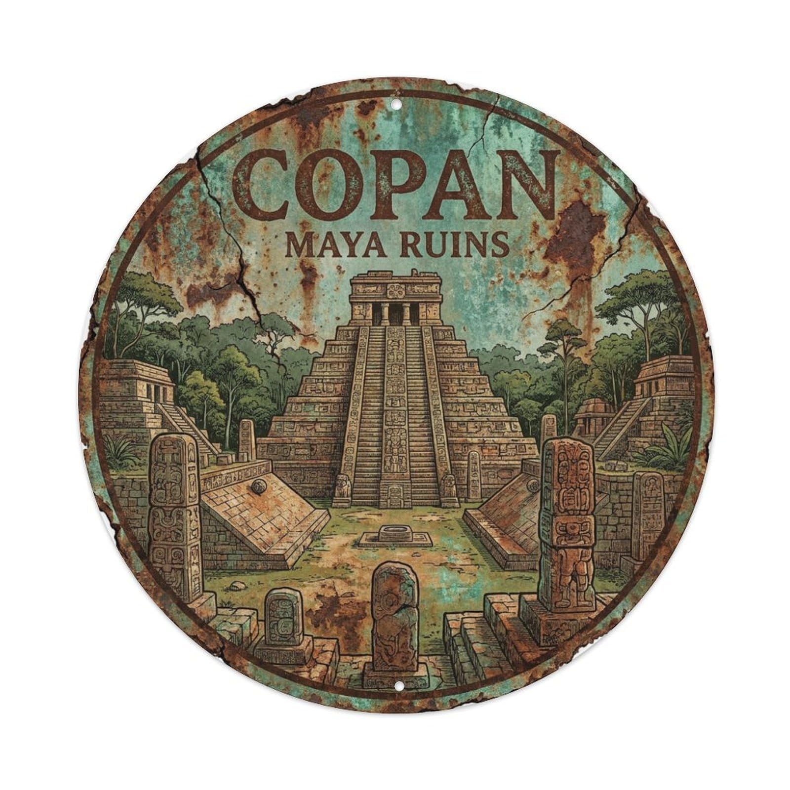 Travel Retro Honduras Copan Metal Tin Sign