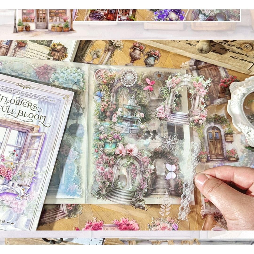 Vintage Flower Stickers - Journal & Scrapbook Decor -8