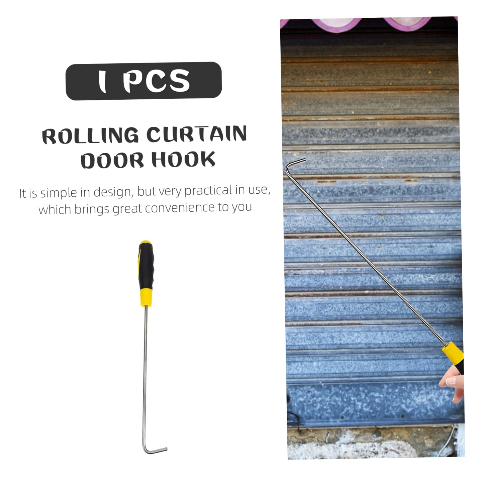 CHILDWEET Rolling Door Hook Household Manhole Cover Hook Shutter Door Lifter Ceiling Hooks Heavy Duty Manhole Puller Curtains Hooks Roller Shutter Door Hook Cordless Tools Stainless Steel