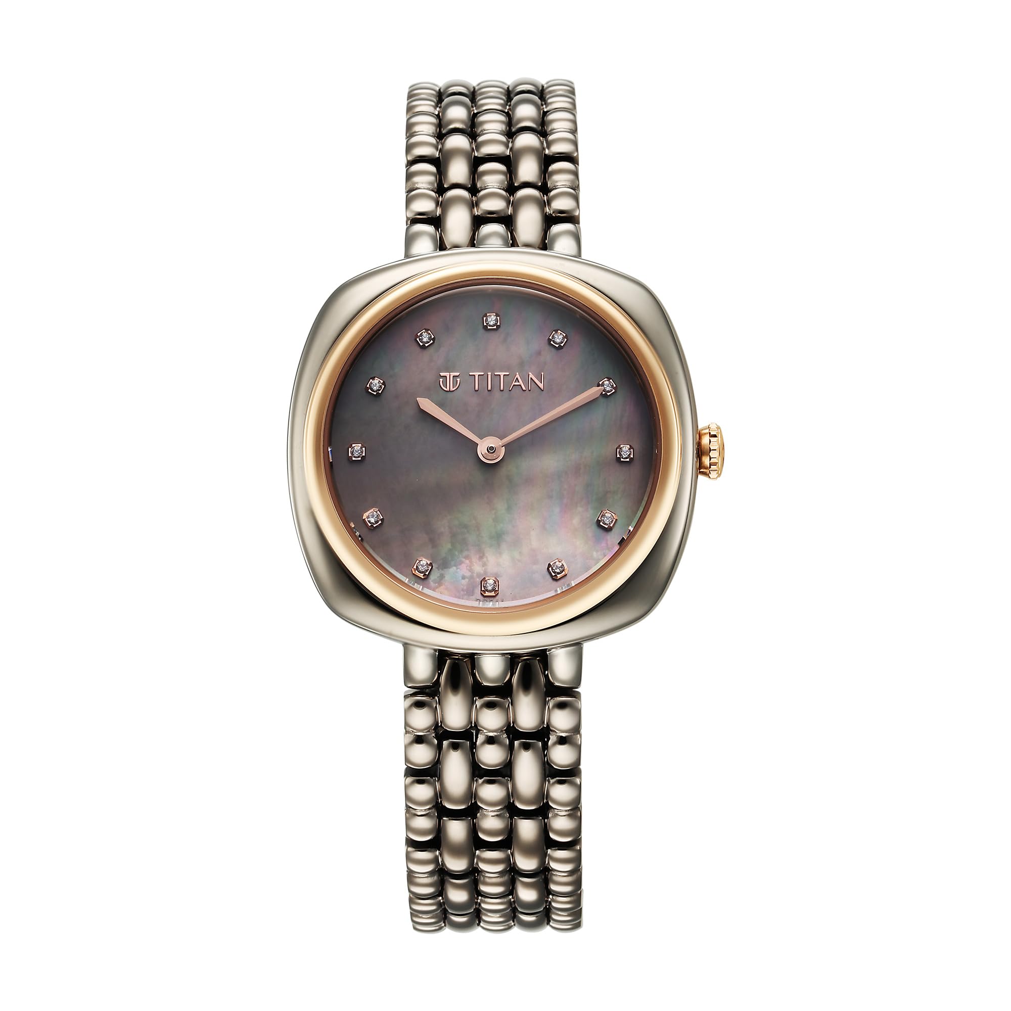 Titan Aura Phase Quartz Analog Grey Dial Black Stainless Steel Strap Watch for Women-95241KM02 (B0D62SDZ7V) Amazon Price History, Amazon Price Tracker