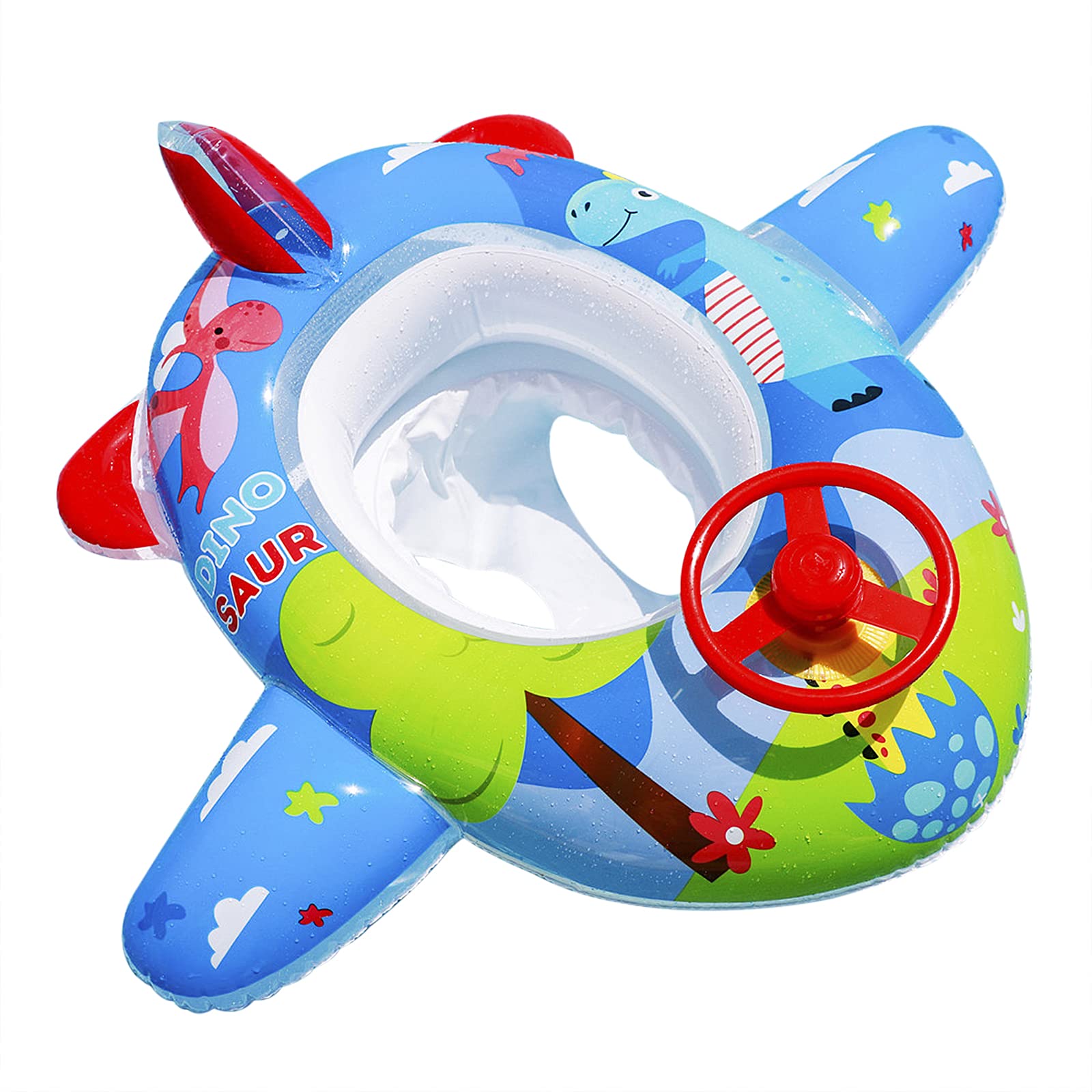Toddlers Babies Airplane Design Inflatable Float Kids Girls Boys Pool Sea Swimming Ring Float Seat Boat Baby Infants Floaties Inflatable Ride-ons Summer Pool Beach Party Decor for 1-4 Yrs โ image 1