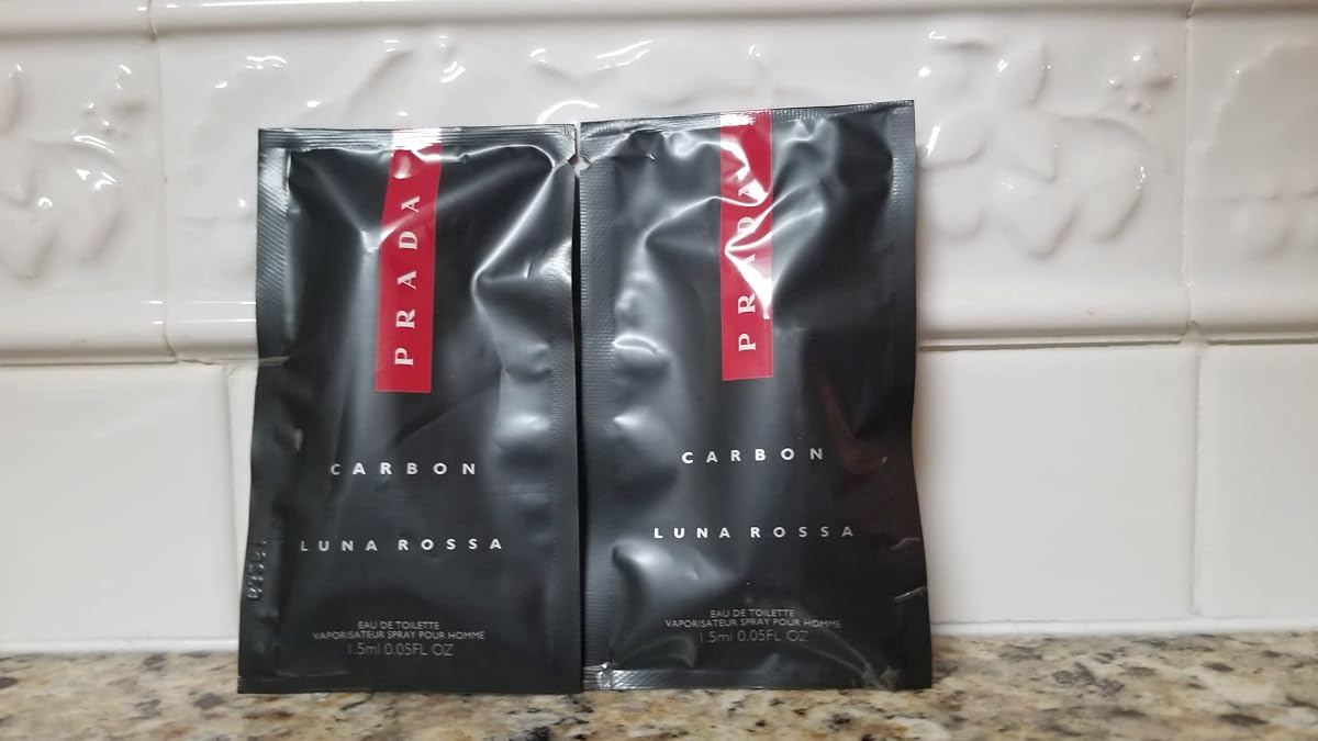 2x Prada Black Luna Rossa Eau De Parfum, Sample size, 0.05 oz/1.5 ml