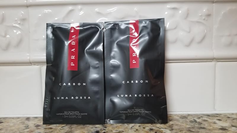 2x Prada Black Luna Rossa Eau De Parfum, Sample size, 0.05 oz/1.5 ml