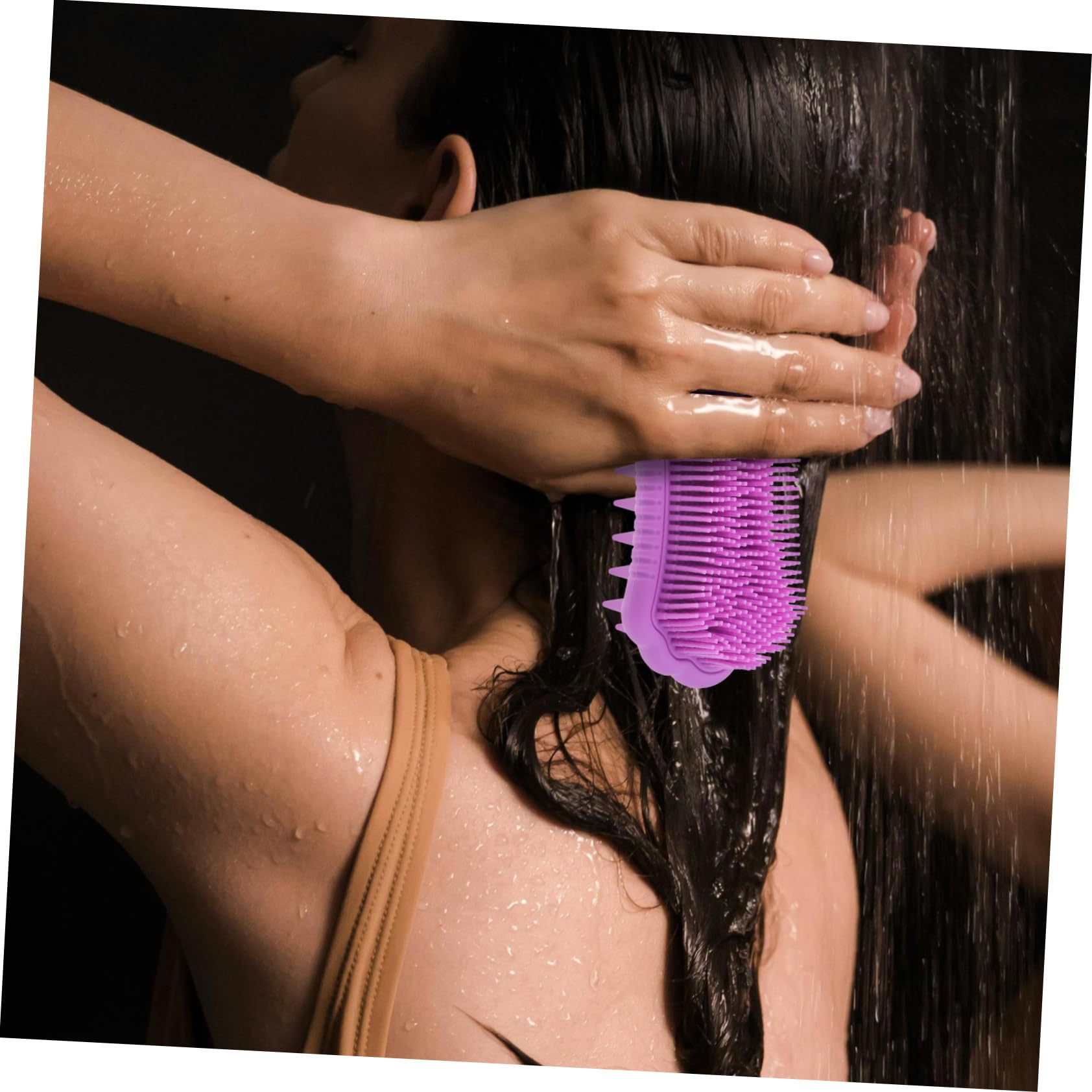 Healvian 5piezas Masajeador De Cabelludo De Silicona Cepillo Exfoliante Para Ducha Limpiador Corporal y Masajeador Para Cabello Seco y Húmedo