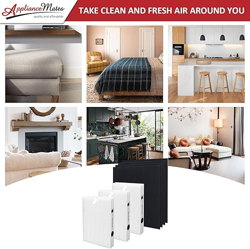 Miniatura 7 de Filtro HEPA HPA300 de repuesto para filtro de purificador de aire Honeywell, 3 filtros HRF-R3 Ture R HEPA, 4 paquetes de filtros prepurificadores de